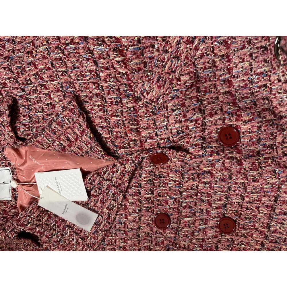 NWT! Belle & Bloom Power Over Me Tweed Jacket in Red Size Medium - Picture 3 of 9